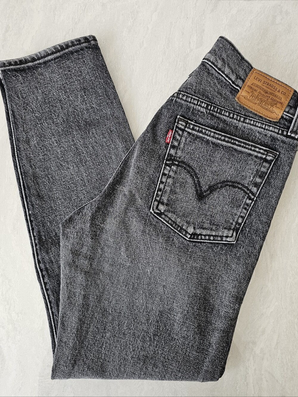 LEVIS mid grey button fly wedgie jeans